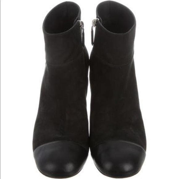 CHANEL NUBUCK CAP-TOE BOOTIES - Picture 3 of 5